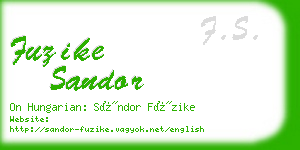 fuzike sandor business card